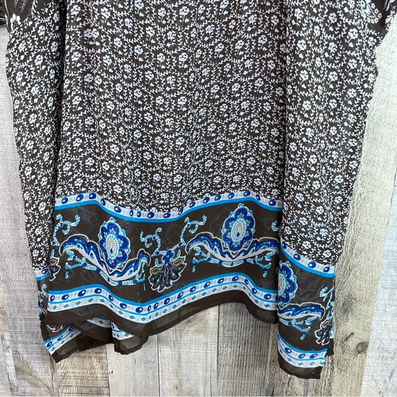 Lane Bryant 26/28 Sheer Floral Top/Coverup Short Cap Sleeves 1/3 Front B… - Picture 9 of 11